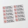 No Smoking In This Vehicle Sign - Pack of 10 - Clear self adhesive