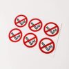 no smoking reverse printed self adhesive vinyl stickers. 75mm diameter, pack of 6. with symbol
