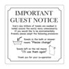 Important guest notice - Towel change procedure - Self adhesive label