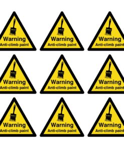 Warning Anti-Climb Paint - Triangle Symbols (Pack of 9) - Self adhesive