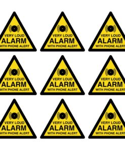 Very Loud Alarm With Phone Alert - Warning Triangle Symbols (Pack of 9) - Self adhesive