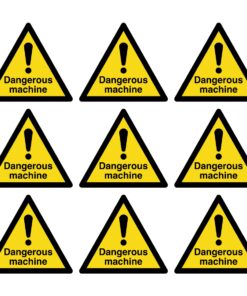 Dangerous Machine - Warning Triangle Symbols (Pack of 9) - Self adhesive