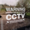 Warning Protected By 24 Hour CCTV - Wireless Monitoring - Off Site Video Storage - Reverse printed self adhesive label