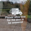 Dear delivery driver please allow time for the door to be answered - Reverse printed self adhesive label