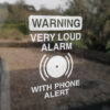 Warning very loud alarm with phone alert - Reverse printed self adhesive label