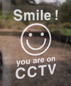Smile You Are On CCTV - Reverse printed self adhesive label