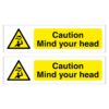 Caution Mind Your Head - Pack of 2